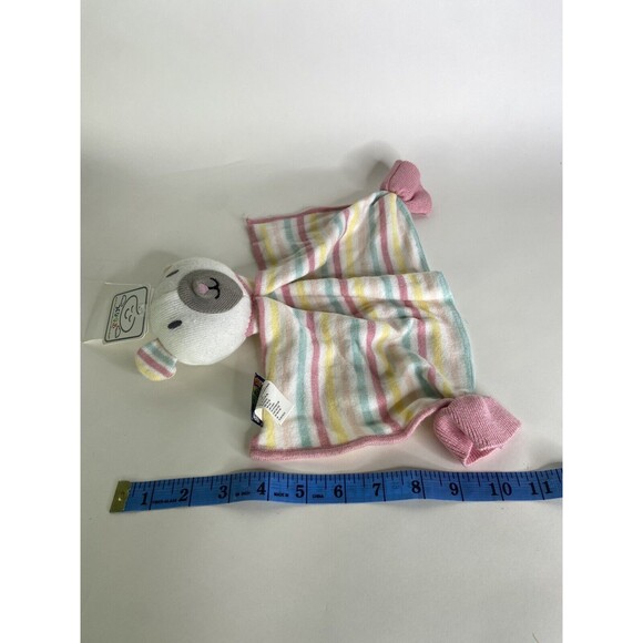 NYGB Not Your Grandma's Blanket Bear Pastel Striped Lovey Security Blanket Plush - Picture 7 of 7